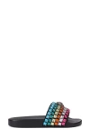 Kurt Geiger London Meena Eagle Slide Sandal In Charcoal