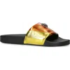 Kurt Geiger London Meena Eagle Slide Sandal In Gold Multi