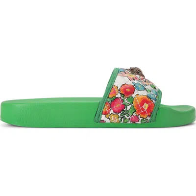 Kurt Geiger London Meena Eagle Slide Sandal In Green