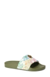 Kurt Geiger London Meena Eagle Slide Sandal In Green