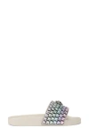 Kurt Geiger London Meena Eagle Slide Sandal In Open White