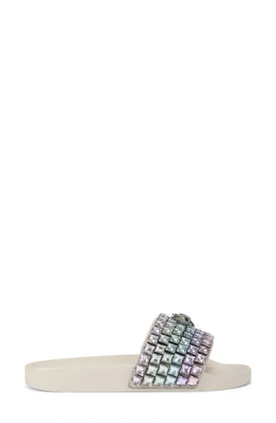 Kurt Geiger London Meena Eagle Slide Sandal In Open White
