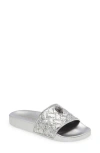 Kurt Geiger London Meena Eagle Slide Sandal In Silver