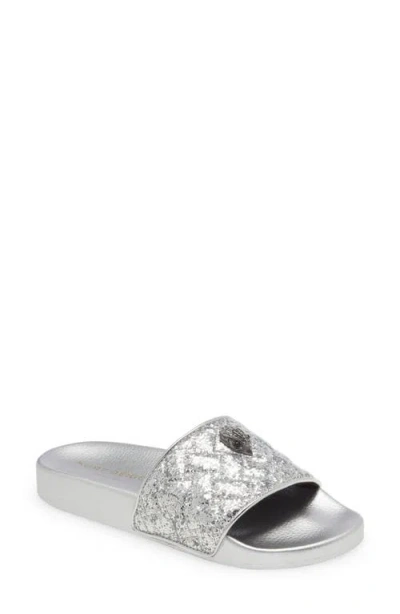 Kurt Geiger London Meena Eagle Slide Sandal In Silver