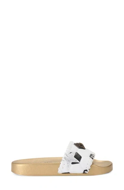 Kurt Geiger London Meena Eagle Slide Sandal In White
