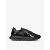 Kurt Geiger Gaspar Crocodile-embossed Leather Low-top Trainers In Black