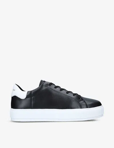 Kurt Geiger London Mens Black Laney Platform Leather Trainers