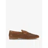 Kurt Geiger London Mens Tan Pablo Woven Leather Loafers In Tan