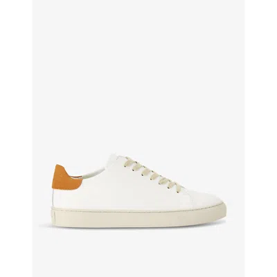 Kurt Geiger Lennon Logo-embossed Leather Low-top Trainers In White/comb