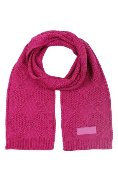 Kurt Geiger London Metallic Cable Stitch Scarf In Fuchsia W/tonal Lurex