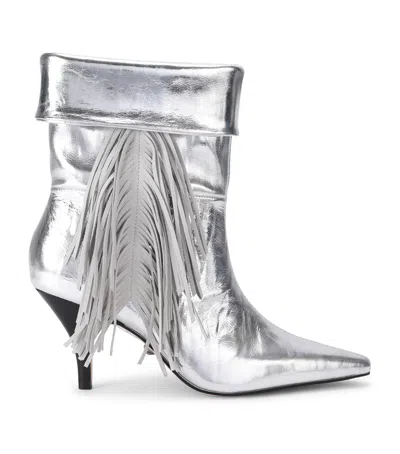 Kurt Geiger London Metallic Leather Piccadilly Slouch Boots In Black