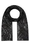 Kurt Geiger London Metallic Rainbow Oblong Scarf In Black