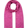 Kurt Geiger Rainbow Metallic Oblong Scarf In Fuchsia