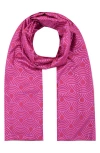 Kurt Geiger Rainbow Metallic Oblong Scarf In Fuchsia