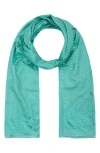 Kurt Geiger London Metallic Rainbow Oblong Scarf In Green