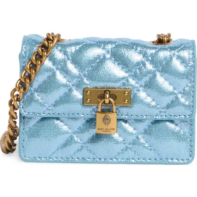 Kurt Geiger London Micro Brixton Quilted Crossbody Bag In Blue