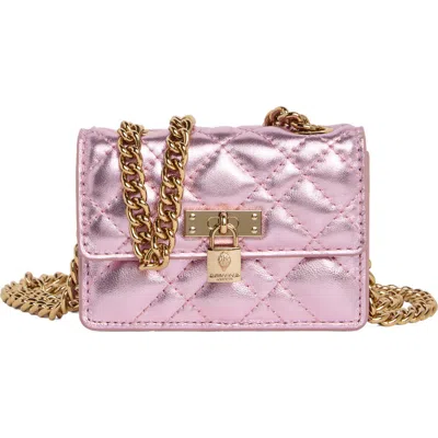 Kurt Geiger London Micro Brixton Quilted Shoulder Bag In Pink