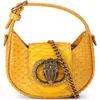 Kurt Geiger London Micro Chelsea Embossed Leather Top Handle Bag In Yellow