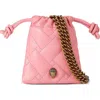 Kurt Geiger Micro Kensington Quilted Purse In Pink
