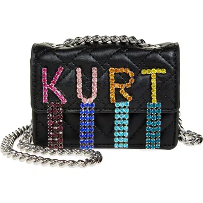 Kurt Geiger London Micro Kensington Crystal Kurt Crossbody Bag In Gray