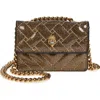 Kurt Geiger London Micro Kensington Faux Leather Crossbody Bag In Bronze