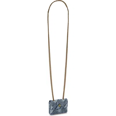 Kurt Geiger London Micro Kensington Faux Leather Crossbody Bag In Navy