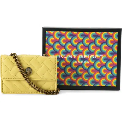 Kurt Geiger London Micro Kensington Faux Leather Crossbody Bag In Yellow