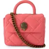 Kurt Geiger London Micro Kensington Leather Crossbody Bag In Open Pink