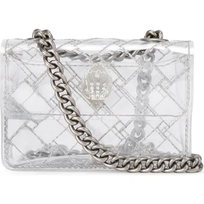 Kurt Geiger London Micro Kensington Vinyl Crossbody Bag In Silver