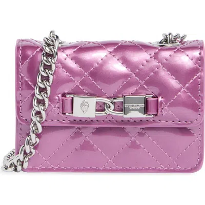 Kurt Geiger London Micro Kingsley Crossbody Bag In Viola-patent Leather