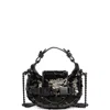 Kurt Geiger London Micro Kingsley Sequin Hobo Bag In Black