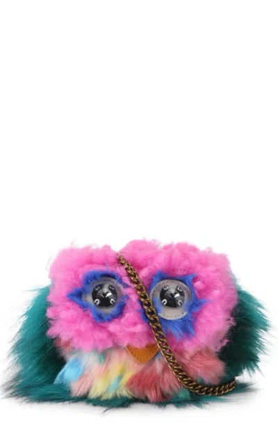 Kurt Geiger London Micro Oxford Mascot Faux Fur And Leather Shoulder Bag In Pink