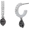 Kurt Geiger London Micro Pavé Crystal Eagle Huggie Hoop Earrings In Crystal