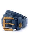 Kurt Geiger London Microquilt Leather Hip Belt In Blue