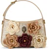 Kurt Geiger London Mini Bond Floral Shoulder Bag In Open Beige