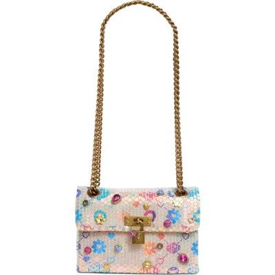 Kurt Geiger London Mini Brixton Crystal & Sequin Crossbody Bag In Light Pink Multi