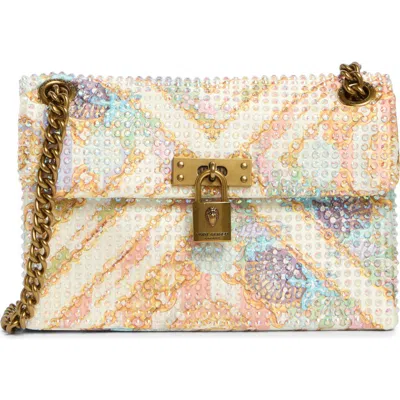 Kurt Geiger London Mini Brixton Crystal Lock Bag In Open White