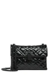 Kurt Geiger Mini Brixton Drench Patent Leather Shoulder Bag In Black