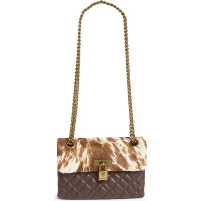 Kurt Geiger London Mini Brixton Genuine Calf Hair Crossbody Bag In Brown