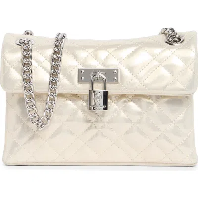 Kurt Geiger London Mini Brixton Leather Shoulder Bag In Silver