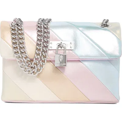 Kurt Geiger London Mini Brixton Lock Leather Bag In Grey Rainbow