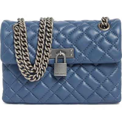 Kurt Geiger London Mini Brixton Lock Leather Shoulder Bag In Blue