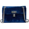 Kurt Geiger London Mini Brixton Velvet Crossbody Bag In Blue