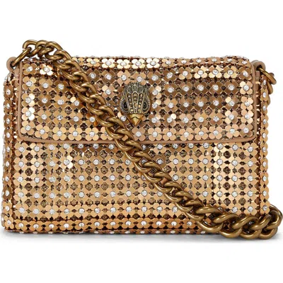 Kurt Geiger London Mini Crystal Flower Party Crossbody Bag In Gold