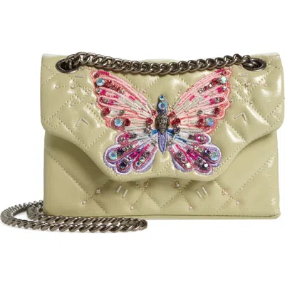 Kurt Geiger London Mini Kensington Butterfly Leather Crossbody Bag In White