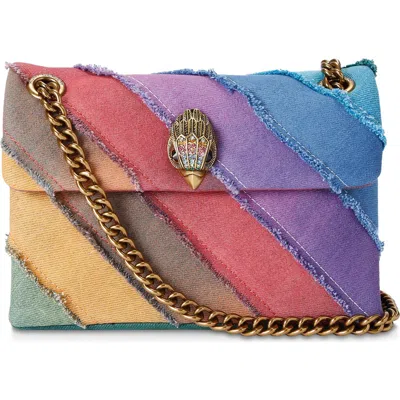 Kurt Geiger Mini Kensington Convertible Denim Crossbody Bag In Rainbow Multi
