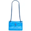 Kurt Geiger London Mini Kensington Drench Vinyl Convertible Crossbody Bag In Blue