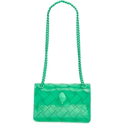 Kurt Geiger London Mini Kensington Drench Vinyl Convertible Crossbody Bag In Green