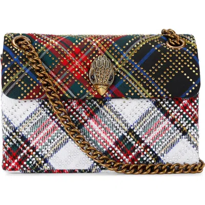 Kurt Geiger London Mini Kensington Embellished Crossbody Bag In White Plaid Multi