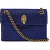 Kurt Geiger London Mini Kensington Embellished Fabric Convertible Crossbody Bag In Blue